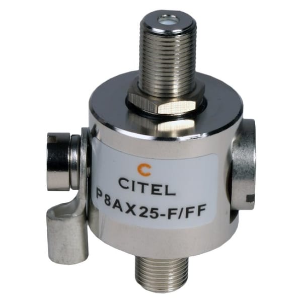 Citel Outdoor RF Protector, Dc-3.5 Ghz, Dc Pass, 190W, Imax 20Ka, Female-Female F Connector P8AX25-F/FF - main